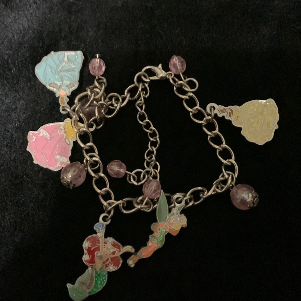 Disney Princess Charm Bracelet Belle Ariel Sleeping Beauty Cinderella Tinkerbell